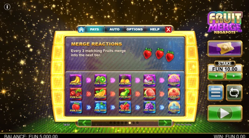 Fruit Merge Megapots - fruit merge in Hold and Spin